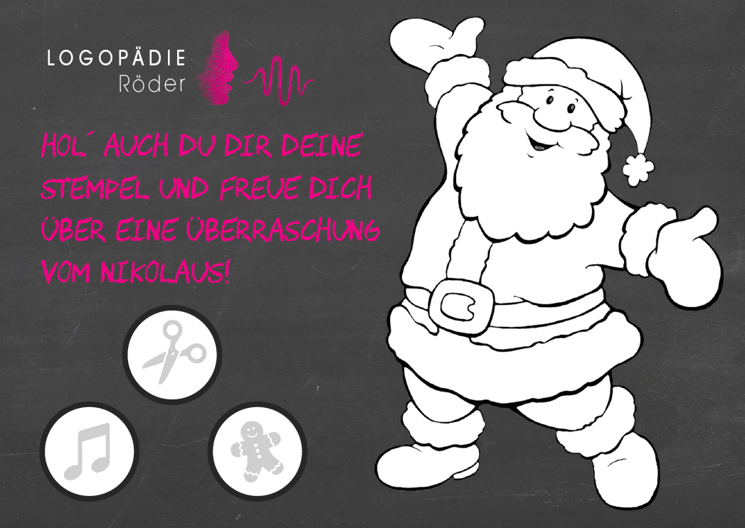 Teilnahmekarte Nikolausfeier - Logop&auml;die R&ouml;der